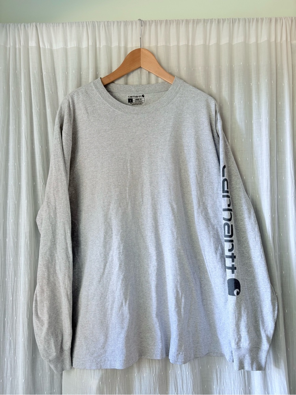 Carhartt Light Gray Long Sleeve Logo Tee